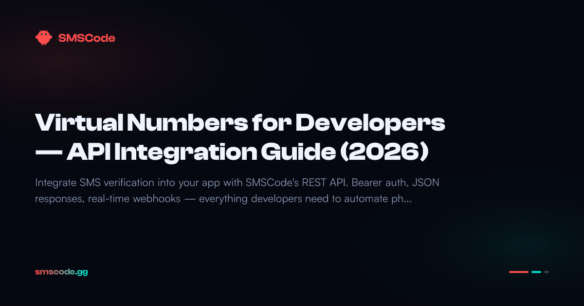 Neaber Api Virtual Numbers for Developers — API Integration Guide (2026) — SMSCode